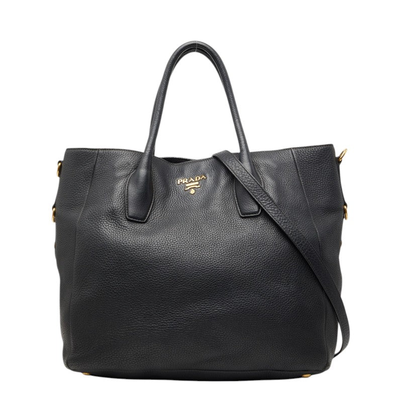 プラダ トートバッグ ショルダーバッグ 2WAY ブラック レザー レディース PRADA 【中古】