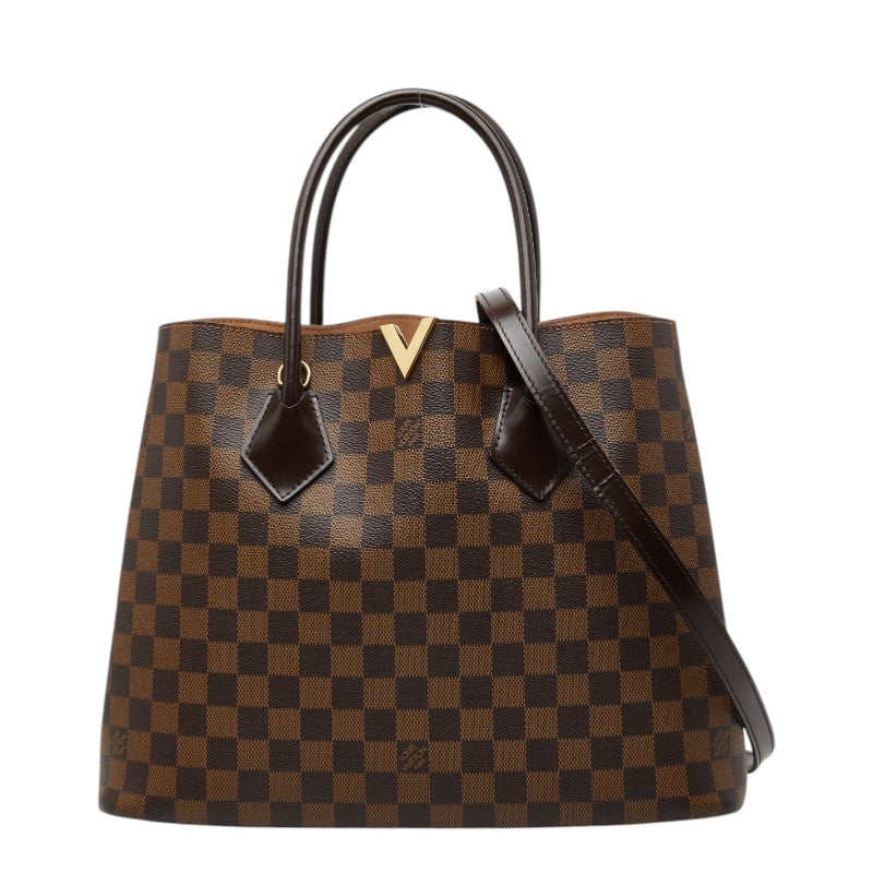 ルイ ヴィトン ダミエ ケンジントン トートバッグ ショルダーバッグ 2WAY N41435 ブラウン PVC レザー レディース LOUIS VUITTON 【中古】