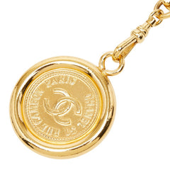 シャネル ヴィンテージ チェーン ベルト ゴールド ブラック メッキ レザー レディース CHANEL 【中古】