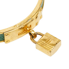 エルメス ケリーバングル バングル ゴールド グリーン メッキ レザー レディース HERMES 【中古】