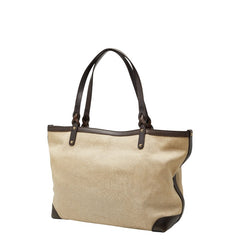 グッチ グッチクラフト トートバッグ ハンドバッグ 247209 ベージュ ブラウン キャンバス レザー レディース GUCCI 【中古】