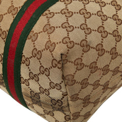 グッチ GGキャンバス シェリーライン トートバッグ 139260 ブラウン 茶 キャンバス レザー レディース GUCCI 【中古】