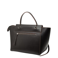 セリーヌ ベルトバッグ ハンドバッグ ショルダーバッグ 2WAY ダークブラウン ピンク レザー レディース CELINE 【中古】