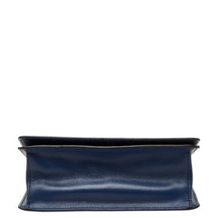 プラダ チェーンショルダーバッグ ブルー サフィアーノレザー レディース PRADA 【中古】