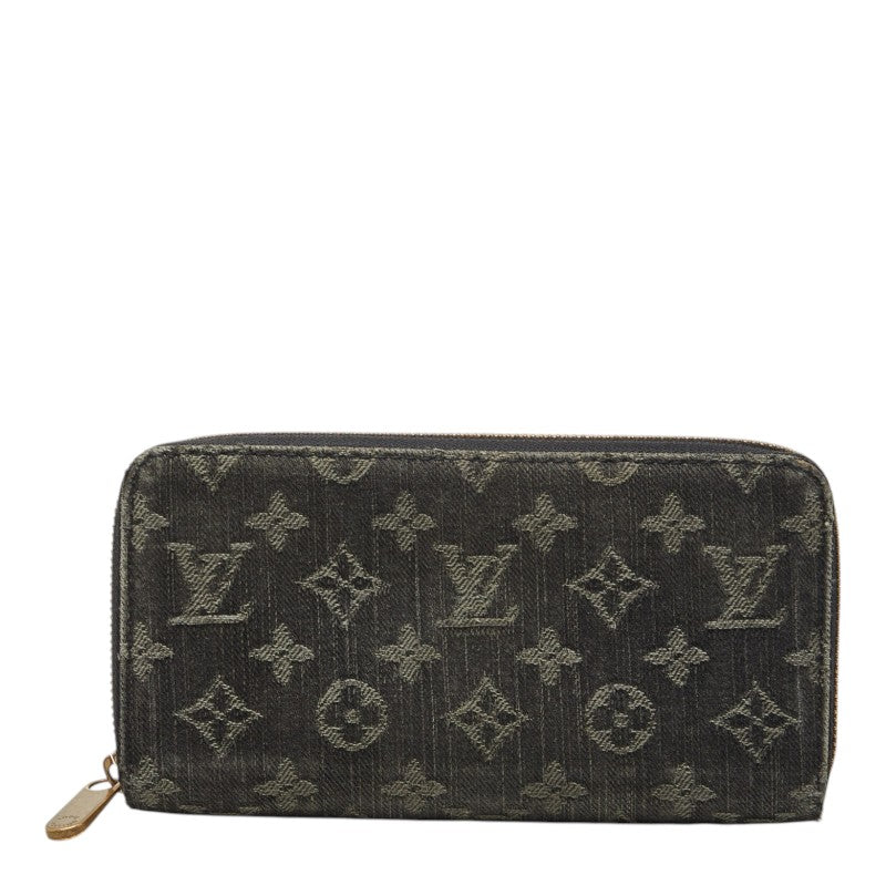 ルイ ヴィトン モノグラムデニム ジッピーウォレット 長財布 M95614 ノワール ブラック デニム メンズ LOUIS VUITTON 【中古】