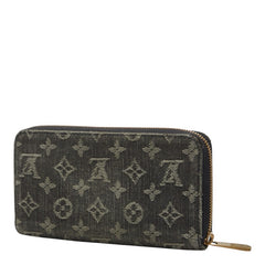 ルイ ヴィトン モノグラムデニム ジッピーウォレット 長財布 M95614 ノワール ブラック デニム メンズ LOUIS VUITTON 【中古】