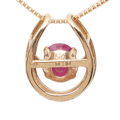 K18PG ピンクゴールド ルビー0.30ct ペンダント ネックレス レディース 【中古】
