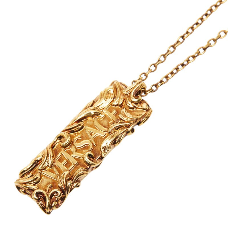 ヴェルサーチェ ゴールド メッキ メデューサ バロッコ ロゴ ネックレス レディース VERSACE 【中古】