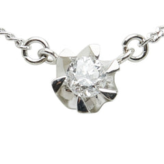 Pt850 プラチナ ダイヤ0.17ct プチネックレス ネックレス レディース 【中古】