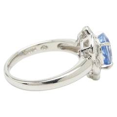 Pt850 プラチナ サファイア2.01ct ダイヤ0.32ct リング 指輪 レディース 11号 【中古】