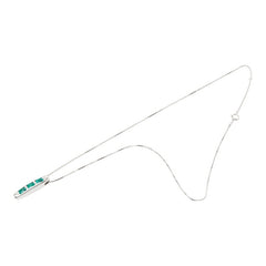 K14WG ホワイトゴールド エメラルド0.71ct ダイヤ0.11ct ペンダント ネックレス レディース 【中古】