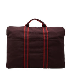 エルメス フールトゥ ポルトドギュマン ビジネスバッグ ワインレッド キャンバス メンズ HERMES 【中古】
