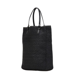 フェンディ ズッキーノ ハンドバッグ 8BH006 ブラック キャンバス レザー レディース FENDI 中古