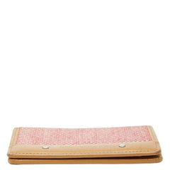 バーバリー ノバチェック カードケース パスケース ベージュ レッド レザー キャンバス レディース BURBERRY 【中古】