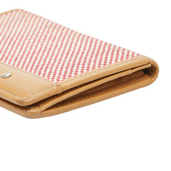 バーバリー ノバチェック カードケース パスケース ベージュ レッド レザー キャンバス レディース BURBERRY 【中古】
