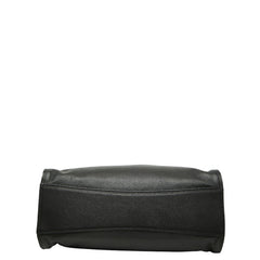 キタムラ フラワーモチーフ ハンドバッグ ブラック レザー レディース Kitamura 【中古】