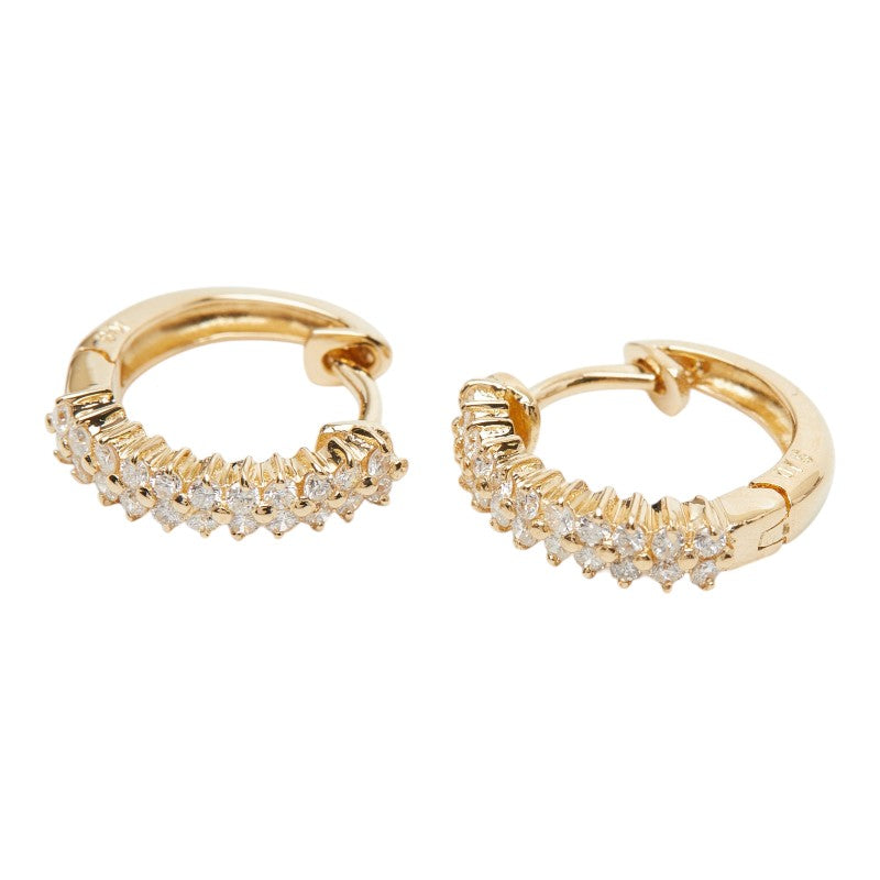 K18YG イエローゴールド ダイヤ0.30ct リングピアス ピアス レディース 【中古】