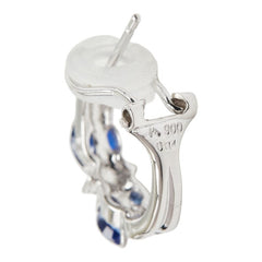 Pt900 プラチナ サファイア ダイヤ0.08ct リングピアス ピアス レディース 【中古】