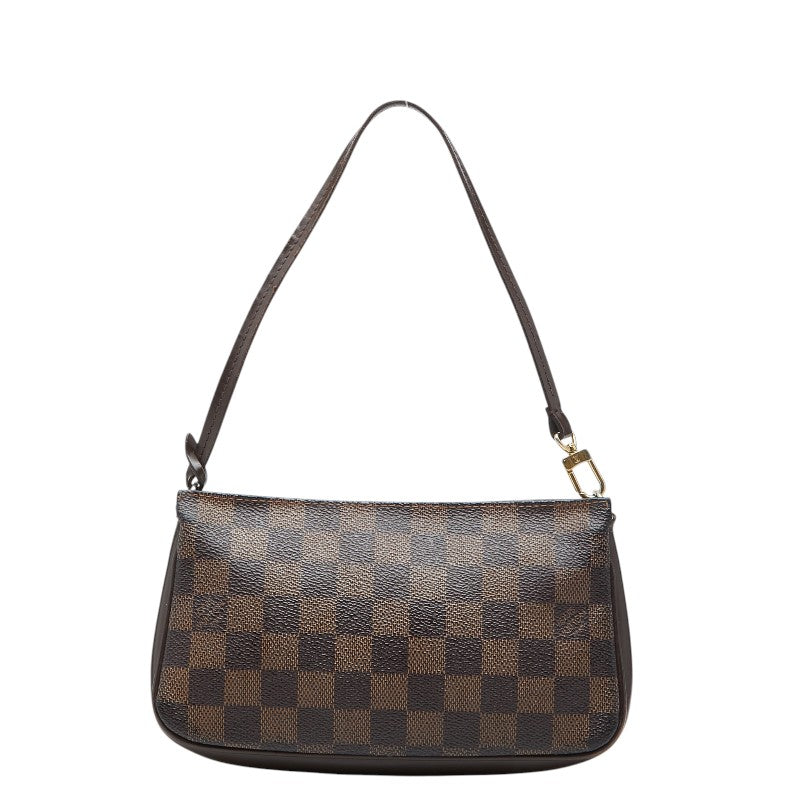 ルイ ヴィトン ダミエ ナヴォナ アクセサリーポーチ ハンドバッグ N51983 ブラウン PVC レザー レディース LOUIS VUITTON 【中古】