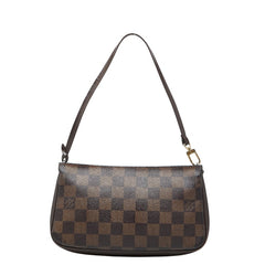ルイ ヴィトン ダミエ ナヴォナ アクセサリーポーチ ハンドバッグ N51983 ブラウン PVC レザー レディース LOUIS VUITTON 【中古】