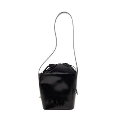 セリーヌ ロゴ ショルダーバッグ ブラック レザー レディース CELINE 【中古】