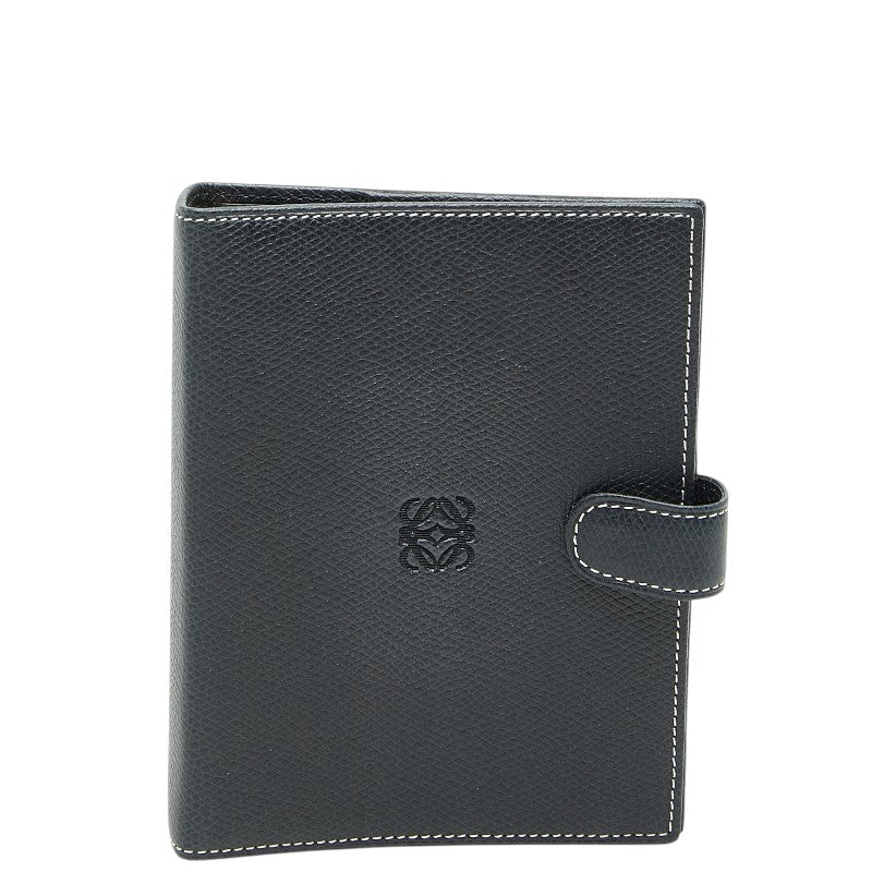 ロエベ アナグラム - アジェンダ 手帳カバー システム手帳 ネイビー レザー レディース LOEWE 【中古】