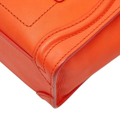 セリーヌ ラゲージ ナノショッパー ハンドバッグ ショルダーバッグ 2WAY オレンジ レザー レディース CELINE 【中古】