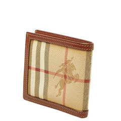 バーバリー ノバチェック 二つ折り財布 ベージュ マルチカラー PVC レザー レディース BURBERRY 【中古】