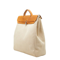 エルメス エールバッグMM トートバッグ ショルダーバッグ 2WAY ベージュ ブラウン トワルGM レザー レディース HERMES 【中古】