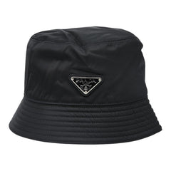 プラダ トライアングルロゴ Re-Nylon バケットハット L 2HC137 ブラック ナイロン メンズ PRADA 【中古】