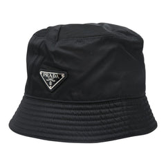 プラダ トライアングルロゴ Re-Nylon バケットハット L 2HC137 ブラック ナイロン メンズ PRADA 【中古】