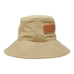ロエベ フィッシャーマンハット バケットハット サイズ57 K820HF1X48 ベージュ キャンバス レザー レディース LOEWE 【中古】