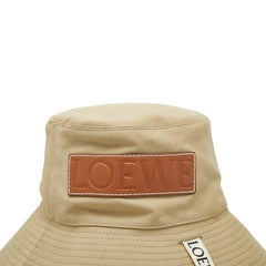 ロエベ フィッシャーマンハット バケットハット サイズ57 K820HF1X48 ベージュ キャンバス レザー レディース LOEWE 【中古】