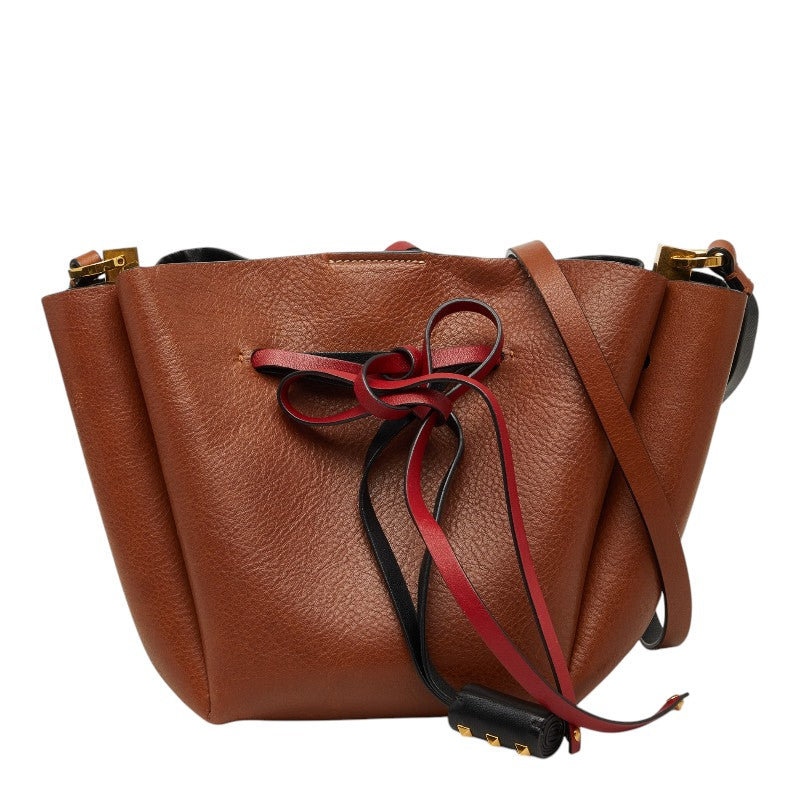 ヴァレンティノ ショルダーバッグ ブラウン マルチカラー レザー レディース VALENTINO 【中古】