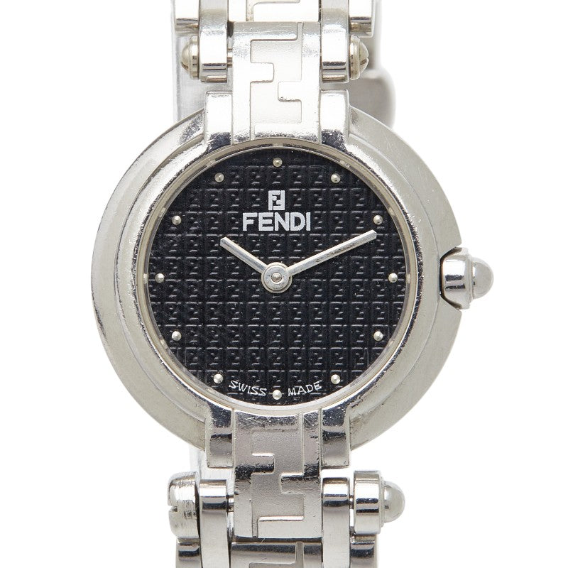 フェンディ 腕時計 750L クオーツ ブラック文字盤 ステンレススチール レディース FENDI 【中古】