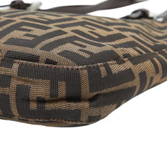 フェンディ ズッカ ハンドバッグ 26726 ブラウン キャンバス レザー レディース FENDI 【中古】