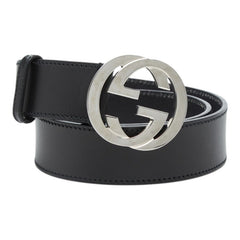グッチ インターロッキングG ベルト サイズ:80/32 114876 ブラック レザー レディース GUCCI 【中古】