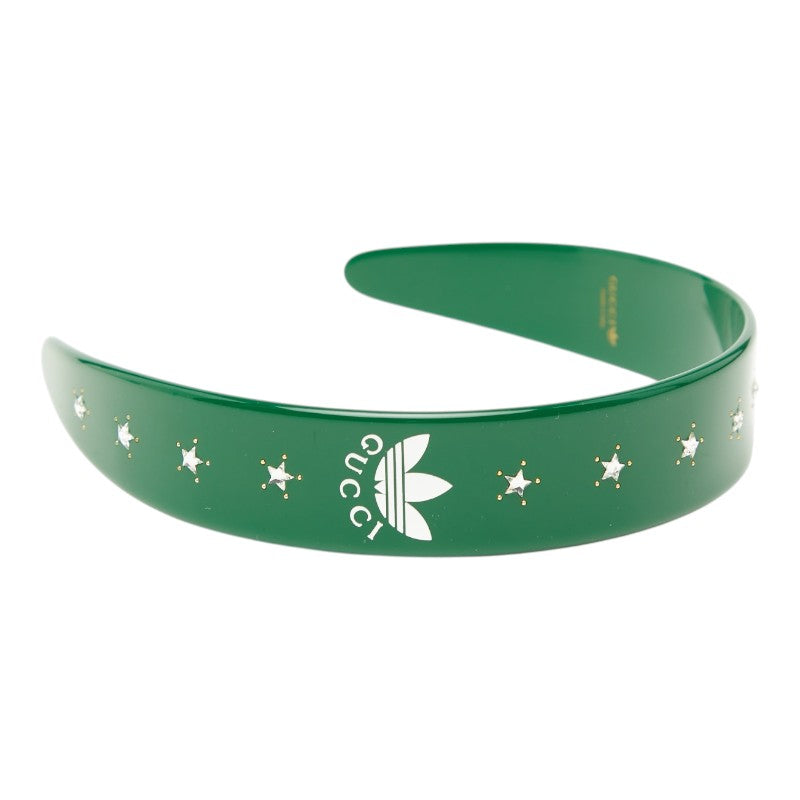 グッチ × アディダス adidas トレフォイル カチューシャ ヘアアクセサリー グリーン プラスチック レディース GUCCI 【中古】