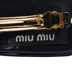ミュウミュウ バレッタ ヘアクリップ ブラック パテントレザー レディース MIUMIU 【中古】