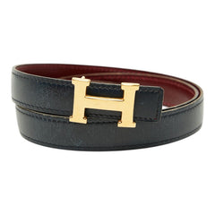 エルメス ベルト リバーシブル サイズ：70 ネイビー レッド レザー レディース HERMES 【中古】