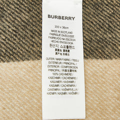 バーバリー ノバチェック TBロゴ フリンジ リバーシブル マフラー 200×36 ベージュ カシミヤ100% レディース BURBERRY 【中古】