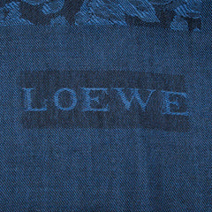 ロエベ アナグラム 花 フラワー モチーフ ショール ストール ネイビー レディース LOEWE 【中古】