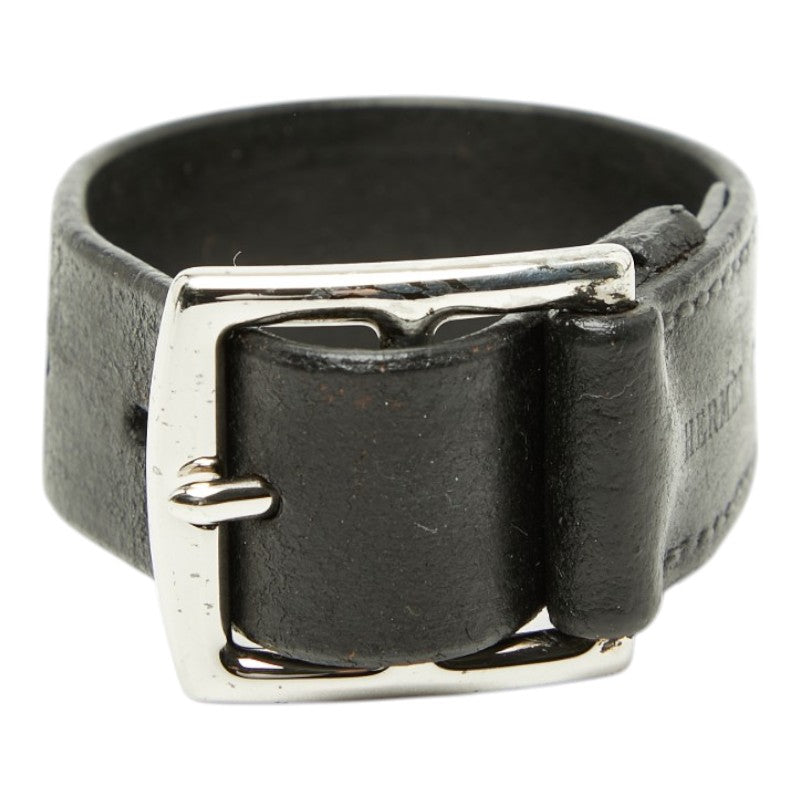 エルメス エトリヴィエール ベルト ブレスレット ブラック シルバー レザー メンズ HERMES 【中古】
