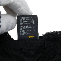 フェンディ FFロゴ マフラー ブラック ウール レディース FENDI 【中古】