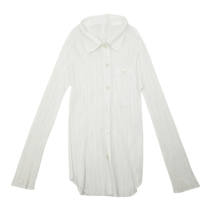 プリーツプリーズ イッセイミヤケ シャツ サイズ3 PP61-JJ831 ホワイト ポリエステル レディース PLEATS PLEASE 【中古】