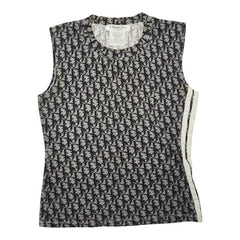 クリスチャンディオール ブティック トロッター タンクトップ サイズ40 ネイビー コットン ポリウレタン レディース Christian Dior 【中古】