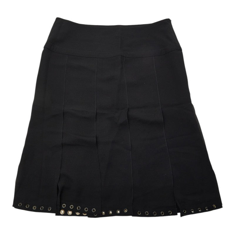 ヴァレンティノ ハトメ プリーツ スカート サイズ40/4 ブラック シルク レディース VALENTINO 【中古】