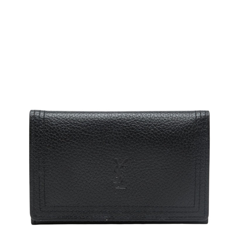 サンローラン カードケース パスケース ブラック レザー レディース SAINT LAURENT 【中古】