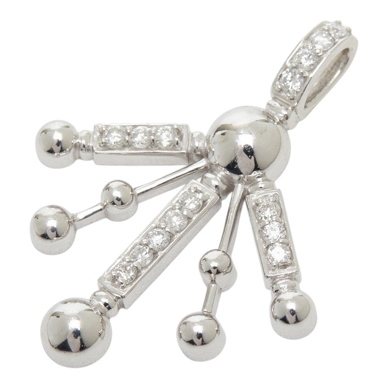K18WG ホワイトゴールド ダイヤ0.30ct ペンダントトップ ネックレス レディース 【中古】