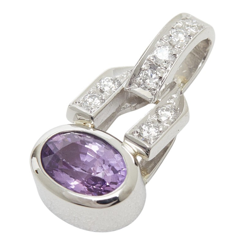 Pt900 プラチナ アメジスト0.73ct ダイヤ0.105ct ペンダントトップ ネックレス レディース 【中古】